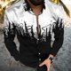 thumbnail image 2 of Hombres Casual Botones 3D Digital Stream Color Print Turndown Camisa de cárdigan de manga larga Pompotops  oipoqjl28619, 2 of 3