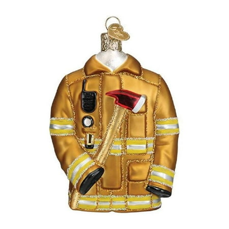 Old World Christmas Firefighter s Coat Blown Glass 2020 Unique Christmas Ornaments for Christmas Tree Decorations
