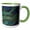 Green/White, variant on 3drose, Scarlet and Blue Gold Macaw Wing Feathers, 11oz Two-tone Black Mug
