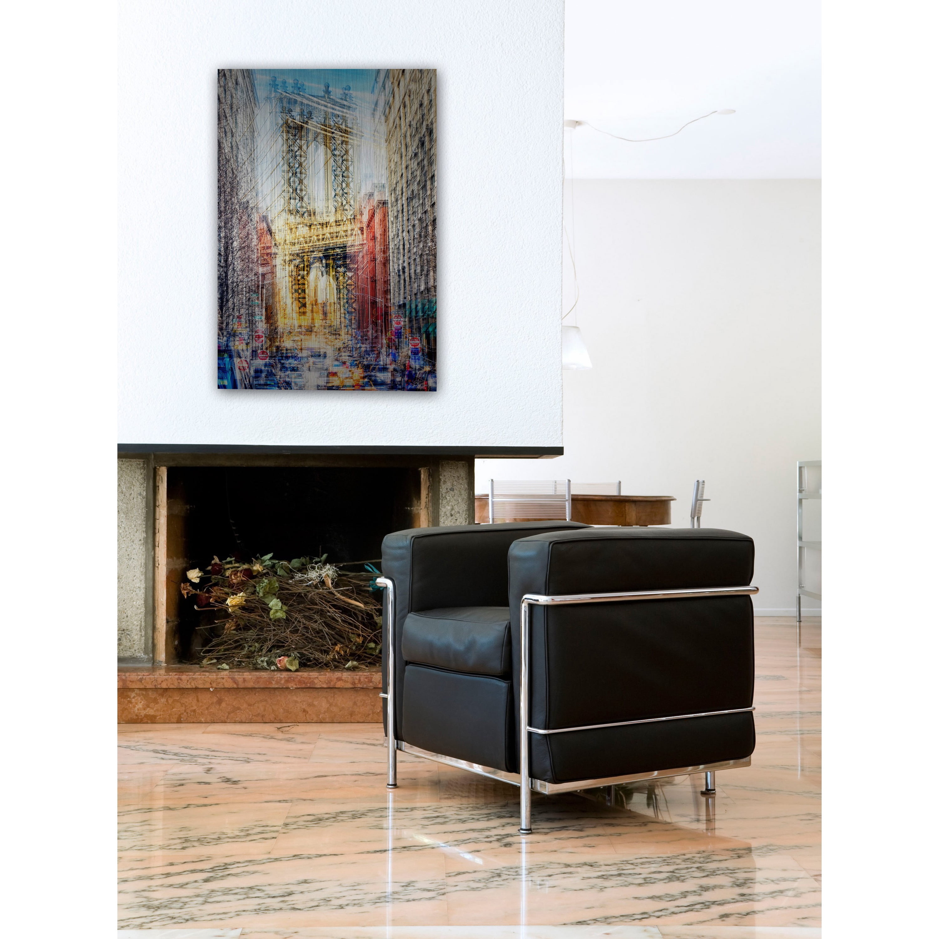 "Chromatic City" Painting Print on Brushed Aluminum