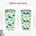 thumbnail image 4 of Kll Cute Dinosaur Blue Green Stainless Stainless Steel Vacuum Insulated Coffee Cup 20 Oz Lids And Straws,1 Metal Straws,1 Cleaning Brush, 4 of 9