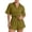 Yellow, variant on Short Sets for Women Short Sleeve Button Down Collared T Shirt and Shorts 2 Piece Matching Set Womens Lounge Set