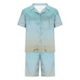 thumbnail image 3 of Hvyesh Men's Silk Satin Pajamas Set Short Sleeve Tie Dye Pjs Sets Classic Loungewear Button-Down Sleepwear, 3 of 5