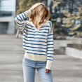thumbnail image 3 of Pull Rayé American station Doux Confortable et Chaud pour Femmes Décontractées en Automne et Hiver tzw, 3 of 5
