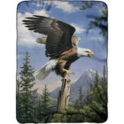 James Hautman Summertime Eagle Raschel Plush 60x80 inch Throw Blanket