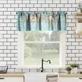 thumbnail image 2 of Starfish Seashell Window Curtain Valance, Summer Time Nautical Beach Rustic Farmhouse Teal Wooden Short Window Treatment Valance for Kitchen Bathroom Bedroom, 54x18in, 2 of 5