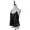 thumbnail image 4 of Womens Sequin Spaghetti Strap Crop Camisole Tank Top, Matte or Shiny, 4 of 5