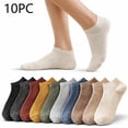 thumbnail image 4 of ktowifly 10 Pairs Crew Ankle Socks for Women Casual Solid Color Soft Sock Soft Comfy Casual Clothes, 4 of 8