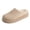 Beige, variant on Fuzzy Slippers for Women Cozy Platform House Shoes With Anti-Slip Sole, Warm Plush Lined Indoor Outdoor Short Ankle Slippers
