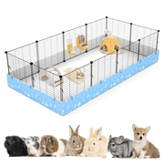 Guinea Pig Cage with Waterproof Liner, Indoor C&C Rabbit Bunny Small Animal Cage Playpen with Liner, Dog Puppy Playpen Chinchilla Hedgehog Cage （12 panel)