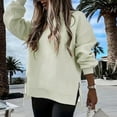thumbnail image 2 of biudgviw Women's Sweatshirt for Going out Outfits Baggy Long Sleeve Side Split Zipper Pullover Tops Fall Casual Crew Neck Ligthtweight Tops, 2 of 7