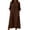 *4-Brown, variant on VBVC Women's V-Neck Cotton-Linen Maxi Dress,Summer Sleeveless Beach Dress For Women,Ladies Ruffle Hem Dress with Pockets,White,S-2XL