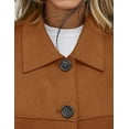 thumbnail image 6 of PRETTYGARDEN Women's Faux Suede Cropped Jacket Casual Fall Fashion Button Down Winter Coats Outerwear Trendy Clothes, 6 of 9