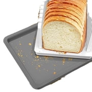 Adjustable Bread Slicer with Crumb Tray, Foldable Slicing Guide for Homemade Bread Sourdough Bagels, Non-Slip Base for Uniform Cuts