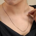 thumbnail image 3 of Collar de Cadena de Eslabones de 1 Mm JeenMata 16 Pulgadas color Blanco Plata Esterlina 925 Auténtica Unisex, 3 of 7