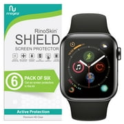 (6-Pack) Apple Watch Screen Protector 44mm (Series 6 5 4 SE) RinoGear Flexible HD Crystal Clear Anti-Bubble Unlimited Replacement Film