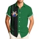 thumbnail image 5 of Ceisia Men's Summer St. Patrick's Day Casual Loose Fit Short Sleeve Turndown Collar Shirt Green Black Stripe Bowling Splash Print 4-Way Stretch Fabric Multicolor M Gifts, 5 of 6