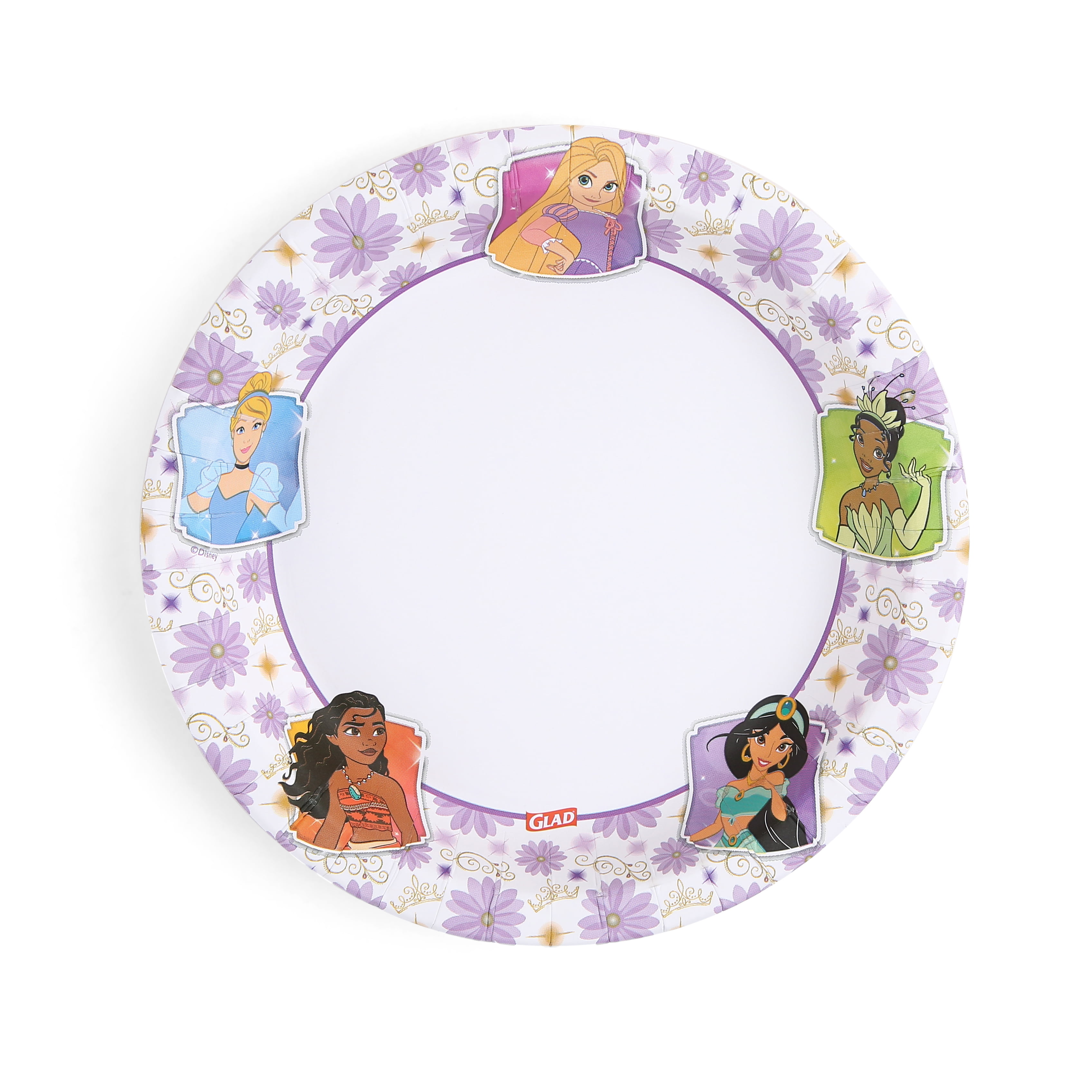 Glad Kids - 8.5" Round Paper Plate - 320ct - Disney - Floral Frames - MIXED PACK