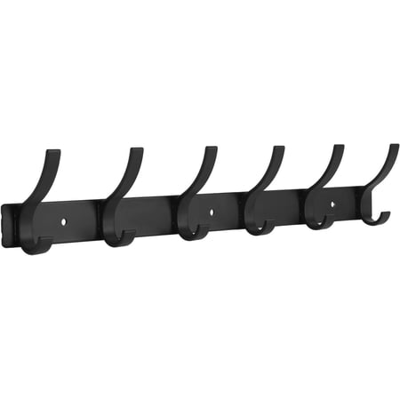 Wall Mount Coat Rack with 12 Hooks Black Hat & Coat Holder for Entryway Bathroom Towel Hook Organizer Heavy Duty Wall-Mounted Hook Set