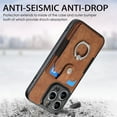 thumbnail image 4 of Compatible with iPhone 13 Pro Wallet Case with Card Holder, Premium Leather 360° Rotation Ring Holder Kickstand Shockproof Phone Case Cover for Apple iPhone 13 Pro 6.1", Brown, 4 of 9