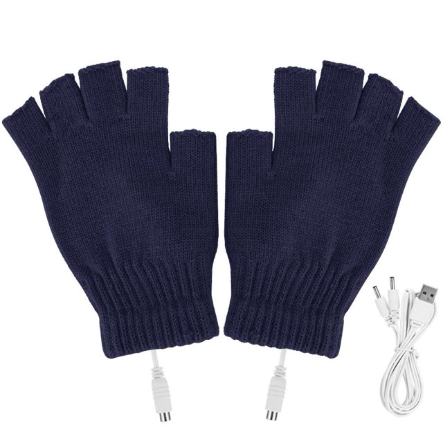 Guantes de calefacción eléctrica para hombres y mujeres Guantes térmicos USB para deportes de esquí (azul)