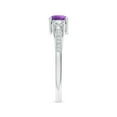 thumbnail image 3 of ANGARA Natural 0.45 Ct. Amethyst with Diamond Classic Ring in 14K White Gold for Women (Ring Size: 9.5), 3 of 8