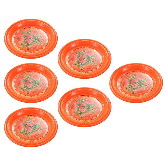 FONDOTIN Fruit Tray Red 6Pcs 6.4X6.4X0.5In