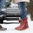 thumbnail image 7 of Women's Vintage PU Leather Snow Boots, Waterproof Warm Lining Mid-Calf Boots for Winter, Comfortable Retro Style Boots for Women, 7 of 7