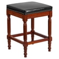 thumbnail image 2 of Flash Furniture 26'' High Backless Light Cherry Wood Counter Height Stool with Black Leather Seat, 2 of 2