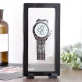 thumbnail image 5 of PET Thin Film Jewelry Display Stand Box Floating Picture Frame Holder Jewelry Earring Rings Bracelet Watch Stone Display Case 110x110mm-Black, 5 of 6