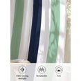 thumbnail image 6 of Sheer Curtains 84 Inches Long 2 Panels Set for Living Room, Light Green Navy Blue Striped Semi Sheer Curtains for Windows, Farmhouse Stripe Art Voile Window Treatments Rod Pocket Curtain, 6 of 7