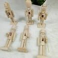 Set of 6 Unfinished Wood Nutcracker Ornaments Unpainted Wooden