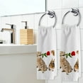 thumbnail image 4 of Valentine's Day Rose Cats Hand Towels, 2 PCS Bath Towels Absorbent Soft 100% Combed Ring Spun Cotton Bathroom Towel Kitchen Dishwashing Towel Hotel Spa Towels 16 x 30 inches, 4 of 7