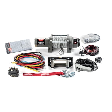 Warn Vantage 4000 DC 12V ATV/UTV Electric Winch with 55' of Wire Rope & 4000 lbs. Pull Capacity (108214)