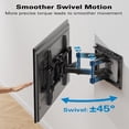thumbnail image 4 of Full Motion TV Wall Mount for 40–82 inch Flat or Curved TVs, Smooth Swivel & Extension, Tool-Free Tilt with Heavy-Duty Arms, Max VESA 600x400mm up to 110 lbs, Fits 12″/16″ Wood Studs, PILF11, 4 of 6