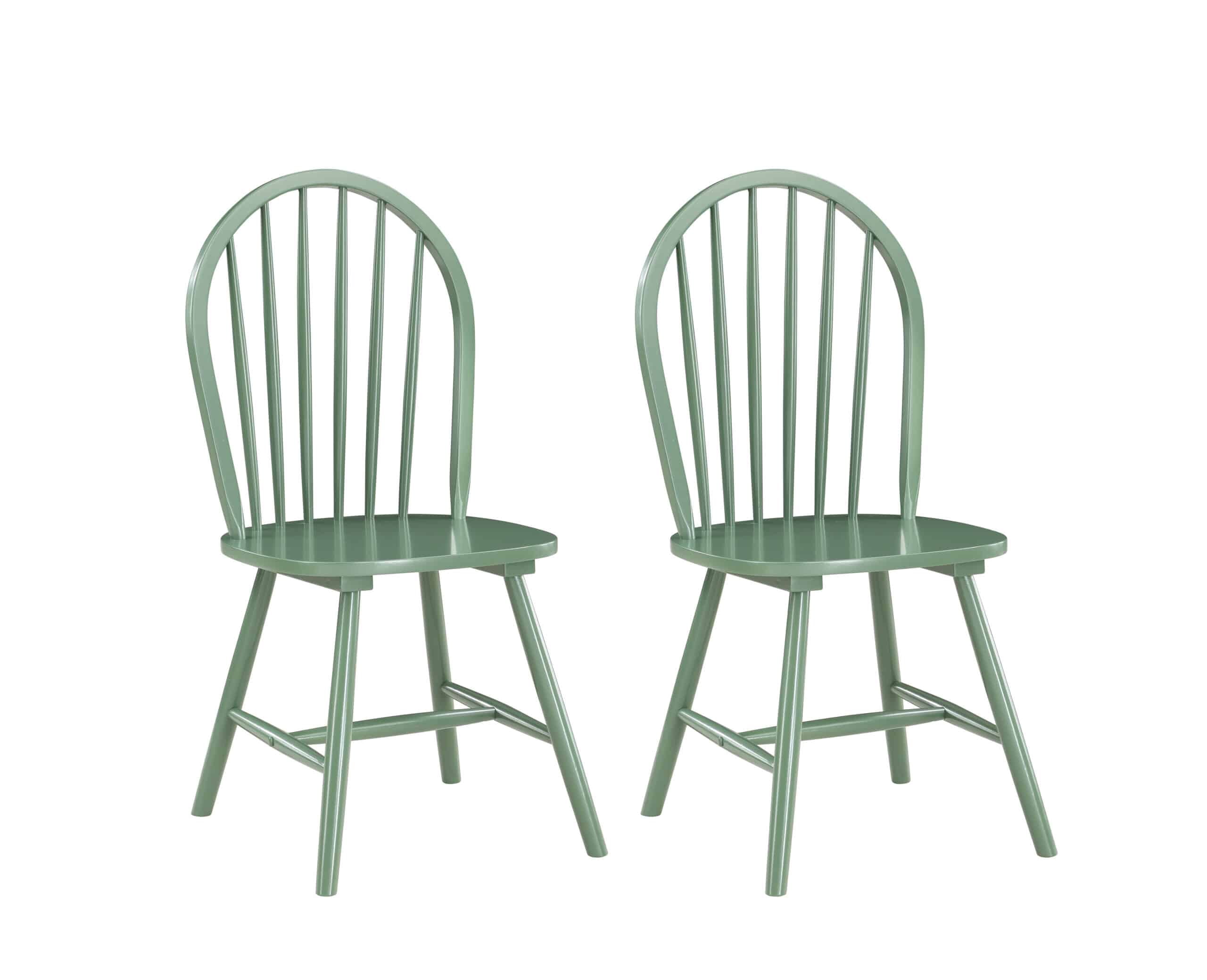 Boraam Carolina Rubberwood Equestrian Green Dining Room Chairs – Set of 2