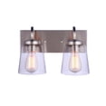 thumbnail image 5 of Elsa 2 - Light Brushed Polished Nickel/Silver Incandescent Glass And Steel Wall Sconce, 5 of 7