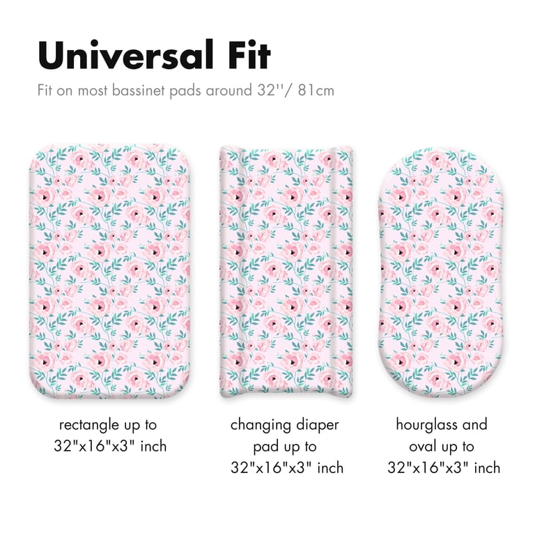 Gllquen Baby Fitted Bassinet Sheets, 2 Pack Rose Garden photo 8