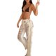 thumbnail image 5 of VISgogo Mujer Pantalones Largos Huecos, Primavera Verano Señoras Estilo Ocio Color Sólido Cintura Media Borlas Ripped Beach Pantalones Rectos VISgogo moda, 5 of 9