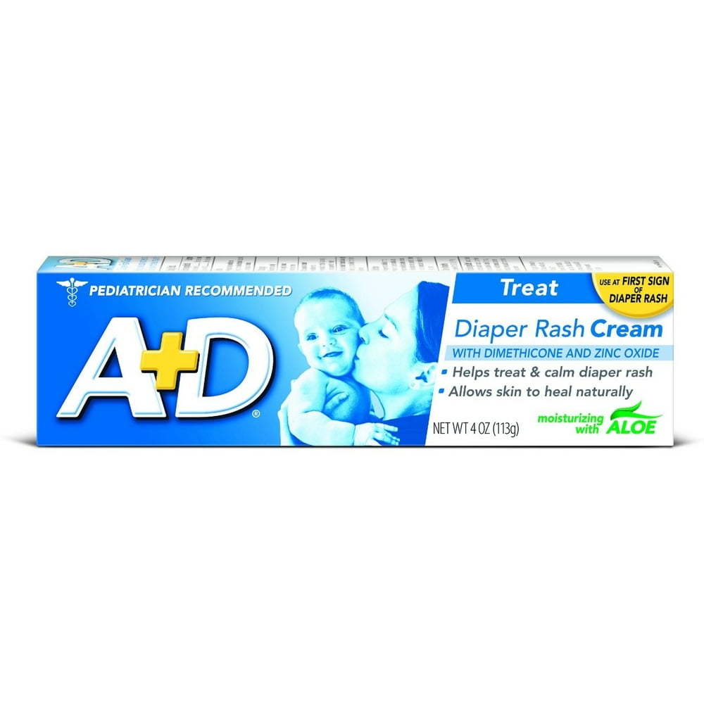 A+D Zinc Oxide Diaper Rash Cream with Aloe 4 oz