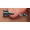 thumbnail image 4 of Sterling Silver Rhodium-Plated Cz Arrow Hinged Post Earrings (38 X 10) Made In China qe13657, 4 of 5
