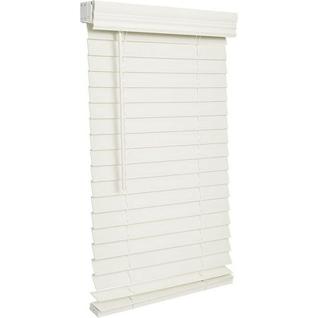 Lotus & Windoware Cordless 2  Faux Wood Room Darkening Horizontal Blind  70.5  W x 84  L  Soft White  Smooth