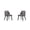 Pebble and Black, variant on Manhattan Comfort Estelle 18.9" Faux Leather Dining Chair in Pebble (Set of 2)