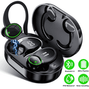Wireless Earbud for iPhone,Android Bluetooth Headphones 48hrs Playtime Waterproof IPX8 Noise Cancelling Bluetooth Headset In-Ear Earbuds with Ear Hooks and Charging Case