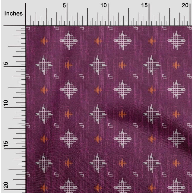 oneOone Georgette Viscose Fabric Check Kasuri Print Fabric By The Yard 42 Inch Wide