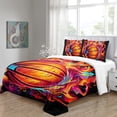 thumbnail image 2 of YJHDM Flame Basketball Bedding Set 3D Sports Duvet Cover Pillow Case 2/3pcs for Athlete Teens Men, 2 of 5