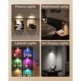 thumbnail image 3 of EZVALO 6 Pack Picture Lights, 2000mAh Rechargeable Magnetic Wall Lights, 15 Colors RGB+3 Modes, Dimmable Remote Timer, Wireless Art Display Lights for Paintings & Frames, 3 of 9