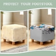 thumbnail image 7 of TSOVTHRID Daisy Butterfly Gray Print Ottoman Cover Square Stretch Ottoman Slipcover Thick Storage Footrest Stool Covers with Elastic Band Furniture Protector for Pets, 7 of 7