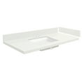 thumbnail image 1 of Transolid VT34.5x22-1KU-3A-A-W-8 34.5 in. D Quartz Vanity Top with 8 in. Widespread and Rectangular Undermount Sink, Milan White, 1 of 7