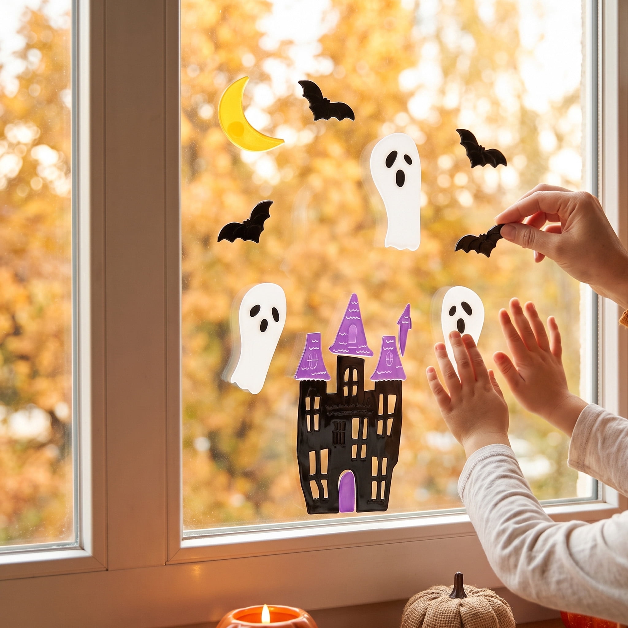 Haunted House Gel Clings, Multicolor, 5.5" x 21", Halloween by Way To Celebrate